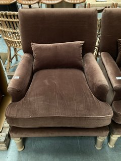 NKUKU NALLA ARMCHAIR IN CHOCOLATE BROWN AND NATURAL - RRP £1150: LOCATION - B5