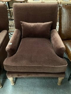 NKUKU NALLA ARMCHAIR IN CHOCOLATE BROWN AND NATURAL - RRP £1150: LOCATION - B5