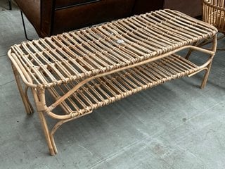 NKUKU CANE STYLE SHOE STORAGE BENCH IN NATURAL CANE DESIGN: LOCATION - B5