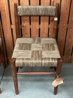 NKUKU RAUNAK ACACIA WOVEN DINING CHAIR IN NATURAL - RRP £250: LOCATION - B5