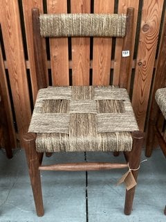 NKUKU RAUNAK ACACIA WOVEN DINING CHAIR IN NATURAL - RRP £250: LOCATION - B5