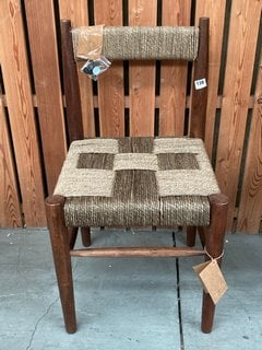 NKUKU RAUNAK ACACIA WOVEN DINING CHAIR IN NATURAL - RRP £250: LOCATION - B5