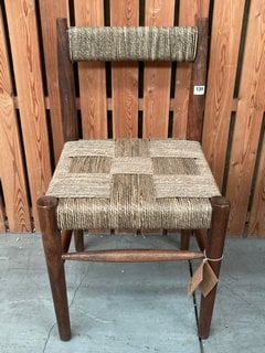 NKUKU RAUNAK ACACIA WOVEN DINING CHAIR IN NATURAL - RRP £250: LOCATION - B5