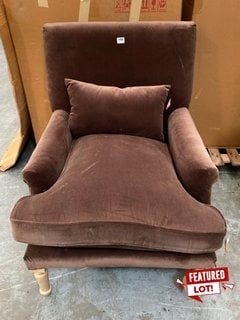 NKUKU NALLA ARMCHAIR IN CHOCOLATE BROWN AND NATURAL - RRP £1150: LOCATION - B9