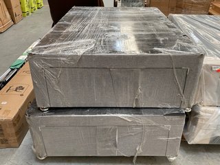 KING SIZE DIVAN BASE IN STONE GREY FABRIC: LOCATION - D7