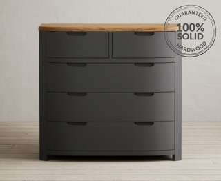 BRADWELL/BRAHMS CHARCOAL 2 OVER 3 CHEST OF DRAWERS - RRP £499: LOCATION - C3