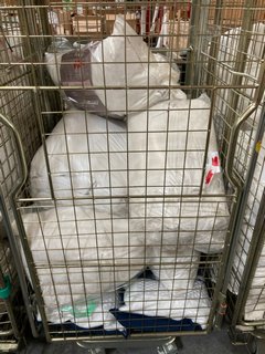 CAGE OF ASSORTED JOHN LEWIS & PARTNERS BEDDING ITEMS TO INCLUDE NATURAL DUCK FEATHER AND DOWN PILLOW (CAGE NOT INCLUDED): LOCATION - B4