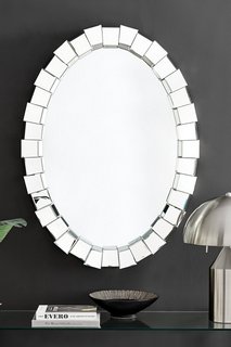 VENUS MULTI FACETED MEDIUM OVAL WALL MIRROR - RRP £139.99: LOCATION - A5