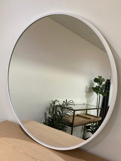 EMMA 100CM ROUND WHITE FRAME WALL MIRROR - RRP £109.99: LOCATION - A5