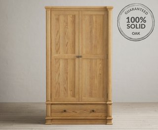 LAWSON/BEWLEY NATURAL SOLID OAK DOUBLE WARDROBE - RRP £799: LOCATION - C4