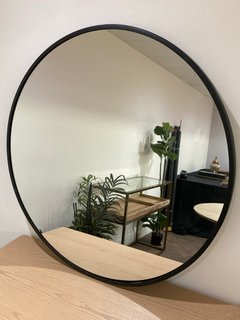 EMMA 100CM ROUND BLACK FRAME WALL MIRROR - RRP £109.99: LOCATION - A5