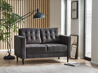 JOLENE 2 SEATER VELVET DARK GREY SOFA - RRP £279.99: LOCATION - A6