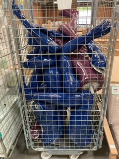 CAGE OF ASSORTED STORE MANNEQUINS IN GLOSS BLUE AND PURPLE FINISHES (CAGE NOT INCLUDED): LOCATION - A6 (KERBSIDE PALLET DELIVERY)