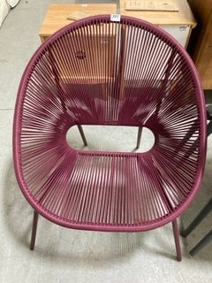 JOHN LEWIS & PARTNERS SALSA GARDEN CHAIR IN PURPLE STRING RATTAN FINISH: LOCATION - A6