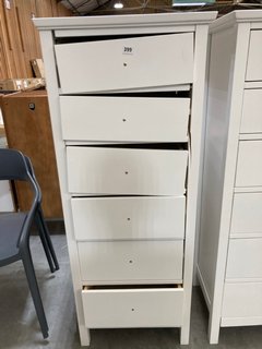 JOHN LEWIS & PARTNERS WILTON 6 DRAWER TALL BOY CHEST IN WHITE - RRP £329: LOCATION - A6