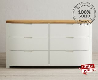 BRADWELL/BRAHMS SIGNAL WHITE 6 DRAWER WIDE CHEST OF DRAWERS - RRP £649: LOCATION - C2