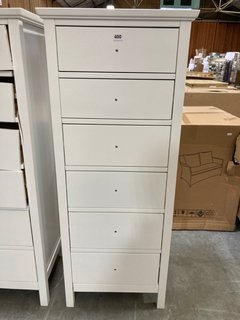 JOHN LEWIS & PARTNERS WILTON 6 DRAWER TALL BOY CHEST IN WHITE - RRP £329: LOCATION - A6