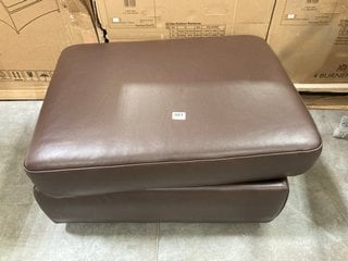 JOHN LEWIS & PARTNERS CAMDEN STORAGE FOOTSTOOL IN CHOCOLATE BROWN LEATHER - RRP £649: LOCATION - A6