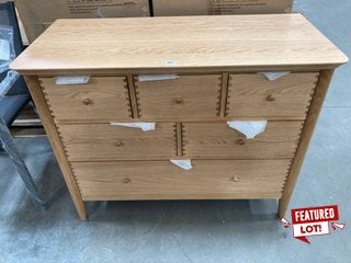 JOHN LEWIS & PARTNERS ESSENCE 6 DRAWER CHEST IN OAK - RRP £699: LOCATION - A6