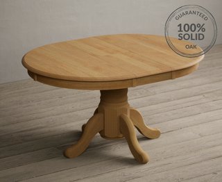 HERTFORD/WHATLEY 100CM EXT ROUND PEDESTAL TABLE OAK - RRP £599: LOCATION - C5