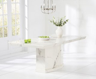 CARVELLE/CALVERA WHITE MARBLE 160CM DINING TABLE - RRP £999: LOCATION - C8