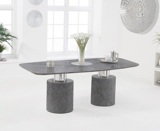 ANTONIO/ADELINE 180CM GREY MARBLE DINING TABLE - RRP £1099: LOCATION - C8