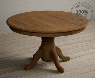 HERTFORD/WHATLEY 120CM ROUND PEDESTAL TABLE RUSTIC OAK - RRP £379: LOCATION - C8