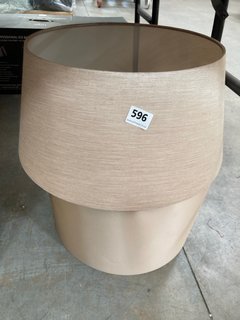 2 X ASSORTED DRUM STYLE LAMP SHADES IN NATURAL FINISH: LOCATION - C8