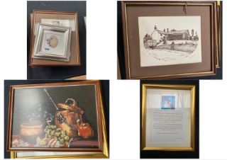 A COLLECTION OF FRAMED PRINTS AND TAPESTRIES: LOCATION - PB