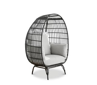 EGG CHAIR BLACK RATTAN OUTDOOR CHAIR - RRP £204.99: LOCATION - B2