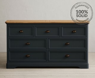 BRIDSTOW/ASHTON BLUE WIDE CHEST OF DRAWERS - RRP £579: LOCATION - C2