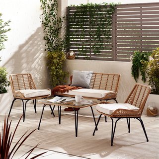 LISBON OUTDOOR SOFA SET 4 SEAT BEIGE - RRP £239.99: LOCATION - B2