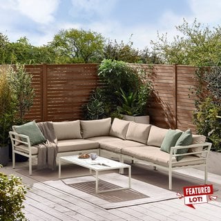 MONTENEGRO OUTDOOR SOFA SET 6 SEAT WHITE: LOCATION - B2