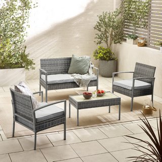 PORTO OUTDOOR SOFA SET 4 SEAT GREY - RRP £169.99: LOCATION - B3