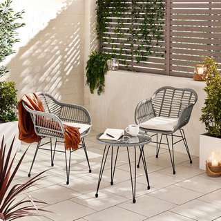 BELIZE OUTDOOR 2 SEAT BISTRO SET GREY - RRP £124.99: LOCATION - B3