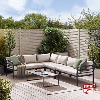 MONTENEGRO OUTDOOR SOFA SET 6 SEAT GREY: LOCATION - B3