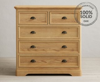 CAMBRIDGE/BYFORD/BRIDSTOW NATURAL SOLID OAK 3+2 CHEST OF DRAWERS - RRP £599: LOCATION - C2