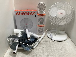 JOHN LEWIS & PARTNERS 5 X ASSORTED FANS TO INCLUDE 16" 2 IN 1 DESK & PEDESTAL FAN IN WHITE: LOCATION - AR3