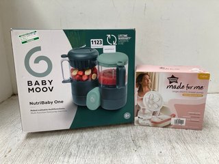 TOMMEE TIPPEE MADE FOR ME SINGLE ELECTRIC BREAST PUMP TO ALSO INCLUDE BABYMOOV NUTRIBABY ONE MULTI-FUNCTION FOOD PREP MACHINE - COMBINED RRP £320.00: LOCATION - AR7