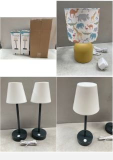 2 X NEW GARDEN LOLA SLIM 30 LED LIGHTS TO ALSO INCLUDE JOHN LEWIS & PARTNERS SAFARI TABLE LAMP: LOCATION - BR7