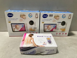 2 X VTECH 7" SMART WI-FI 1080P PAN & TILT MONITOR TO ALSO INCLUDE BABYCARE TENS ELLE TENS S2 MACHINE: LOCATION - BR10