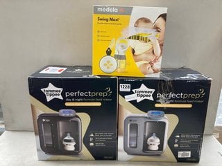 2 X TOMMEE TIPPEE PERFECT PREP DAY & NIGHT FORMULA FEED MAKERS TO ALSO INCLUDE MEDELA SWING MAXI DOUBLE ELECTRIC BREAST PUMP - COMBINED RRP £399.99: LOCATION - BR11