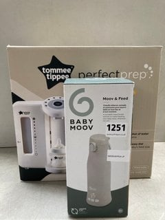 TOMMEE TIPPEE PERFECT PREP FORMULA FEED MAKER TO ALSO INCLUDE BABYMOOV MOOV & FEED PORTABLE TRAVEL BOTTLE: LOCATION - BR12