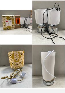 4 X ASSORTED LIGHTS TO INCLUDE ORLA KIELY JUNIPER STEM CERAMIC LAMP IN YELLOW: LOCATION - BR13