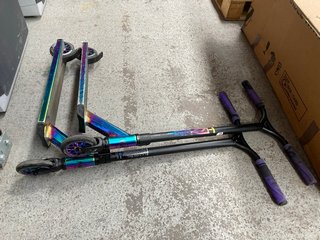 2 X INVERT FS2+ FREESTYLE STUNT SCOOTER IN NEO CHROME - COMBINED RRP £210.00: LOCATION - BR4