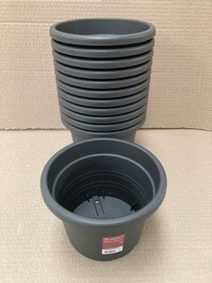 12 X VECA RECYCLED PLASTIC VASO 18CM PLANT POTS IN BLACK: LOCATION - B4