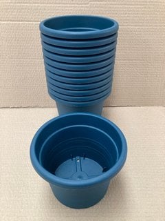 12 X VECA RECYCLED PLASTIC VASO 18CM PLANT POTS IN MARINE BLUE: LOCATION - B4