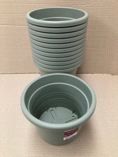 12 X VECA RECYCLED PLASTIC VASO 24CM PLANT POTS IN TERRA LAGOON: LOCATION - B4