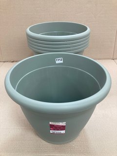 6 X VECA RECYCLED PLASTIC VASO NEXOS 40CM PLANTERS IN SAGE GREEN: LOCATION - B4