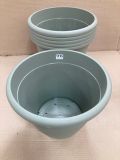 6 X VECA RECYCLED PLASTIC VASO NEXOS 40CM PLANTERS IN SAGE GREEN: LOCATION - B4